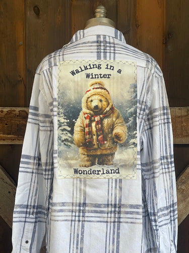 WINTER WONDERLAND Holiday Flannel- Snowburst White